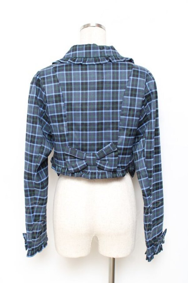 axes femme kawaii / タータンチェックジャケット ブルー Y-25-11-15