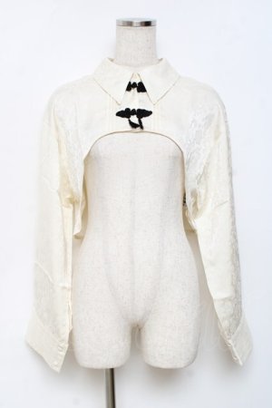 画像: axes femme / チャイナ釦付ボレロ風ブラウス  生成り Y-25-11-15-067-AX-TO-SZ-ZY