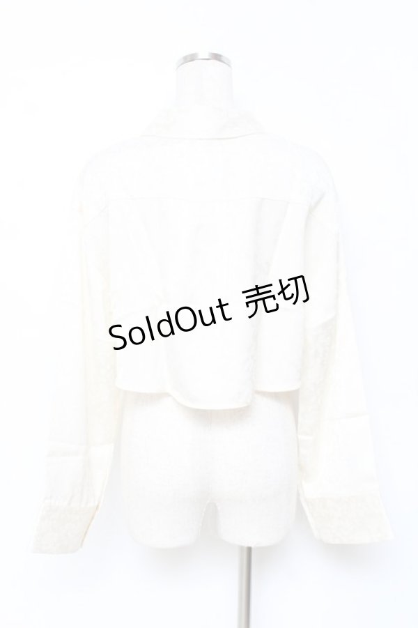 画像2: axes femme / チャイナ釦付ボレロ風ブラウス  生成り Y-25-11-15-067-AX-TO-SZ-ZI (2)