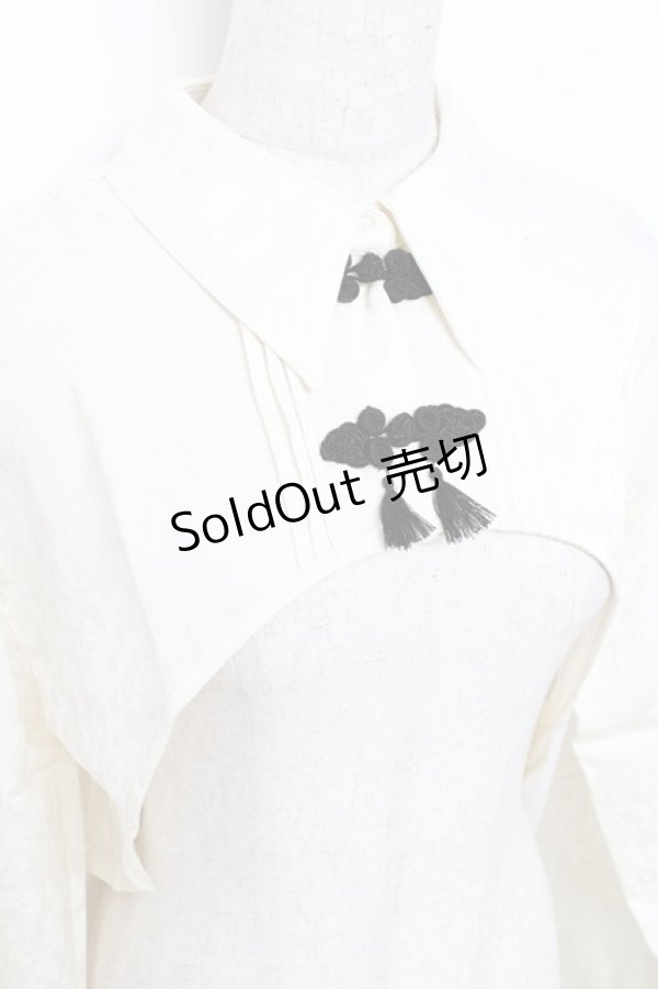 画像3: axes femme / チャイナ釦付ボレロ風ブラウス  生成り Y-25-11-15-067-AX-TO-SZ-ZI (3)