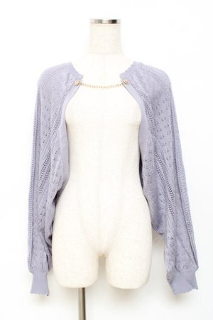 画像: axes femme POETIQUE / チェーン付ニットボレロ  ブルー Y-25-11-15-068-AX-TO-SZ-ZY