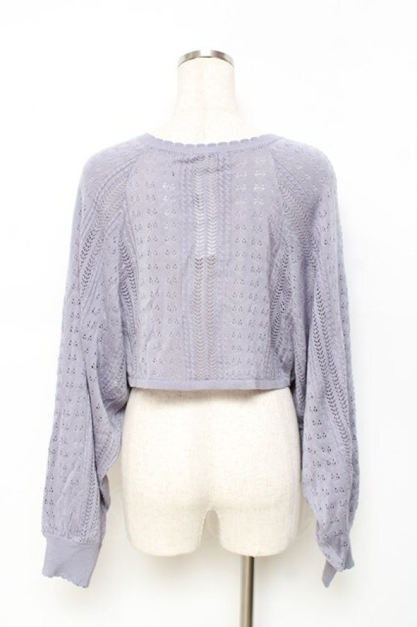 画像2: axes femme POETIQUE / チェーン付ニットボレロ  ブルー Y-25-11-15-068-AX-TO-SZ-ZI (2)