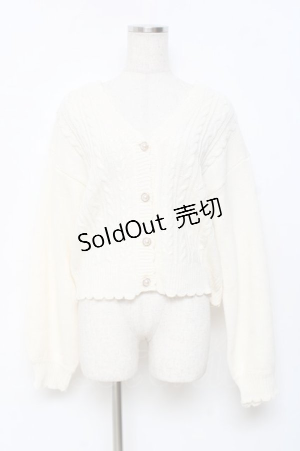 画像1: axes femme / パールボタンニットカーディガン F 生成り Y-25-11-15-069-AX-TO-SZ-ZY (1)