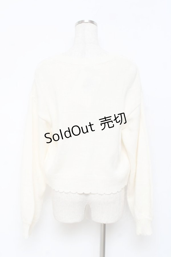 画像2: axes femme / パールボタンニットカーディガン F 生成り Y-25-11-15-069-AX-TO-SZ-ZY (2)