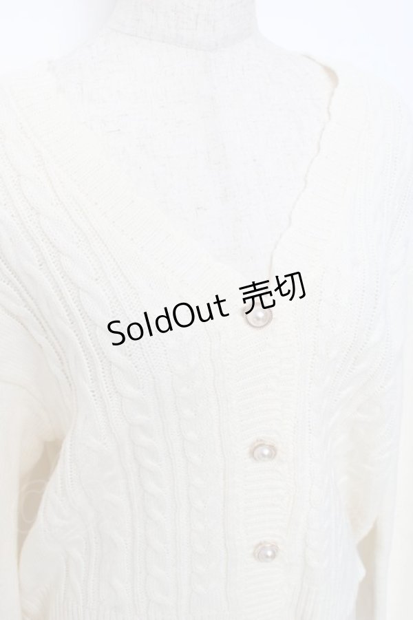 画像3: axes femme / パールボタンニットカーディガン F 生成り Y-25-11-15-069-AX-TO-SZ-ZY (3)