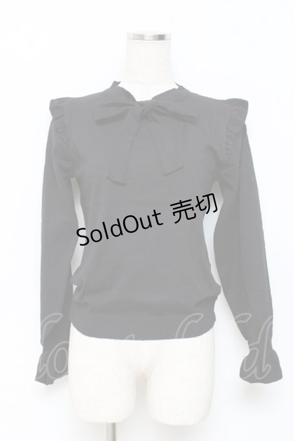 画像1: axes femme / ボウタイニットプルオーバー  黒 Y-25-11-15-070-AX-TO-SZ-ZY (1)