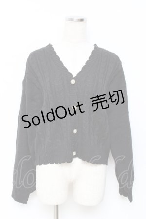 画像: axes femme / パールボタンニットカーディガン  黒 Y-25-11-15-071-AX-TO-SZ-ZY