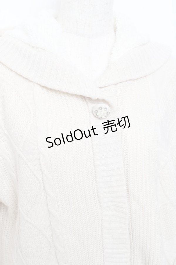 画像3: axes femme / ニットファーカーディガン  生成り Y-25-11-15-073-AX-TO-SZ-ZY (3)