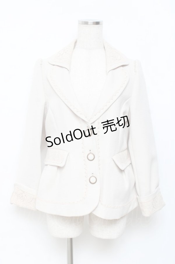 画像1: axes femme / レース使いジャケット  生成り Y-25-11-15-074-AX-JA-SZ-ZY (1)