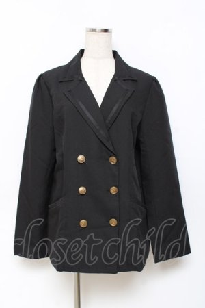 画像: axes femme / ライン使いダブルボタンジャケット  黒 Y-25-11-15-076-AX-JA-SZ-ZY