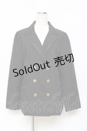 画像: axes femme / ライン使いダブルボタンジャケット  黒 Y-25-11-15-076-AX-JA-SZ-ZI