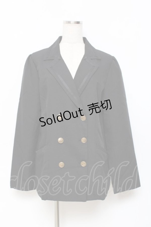 画像1: axes femme / ライン使いダブルボタンジャケット  黒 Y-25-11-15-076-AX-JA-SZ-ZI (1)