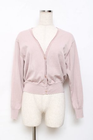 画像: F&A / ガラス風クリアフラワー釦UVカットニットカーディガン  ピンク Y-25-11-15-077-LO-TO-SZ-ZY