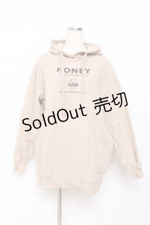 画像: Honey Cinnamon / ベアプリントパーカー  ベージュ Y-25-11-15-082-LO-TO-SZ-ZY