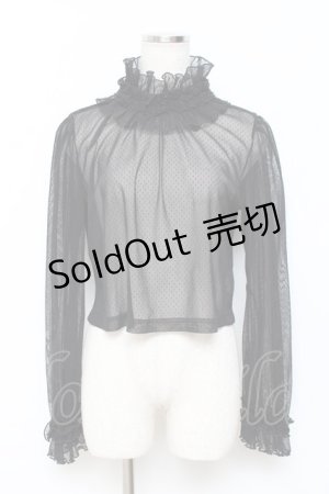 画像: ALICE and the PIRATES / ドットチュールプルオーバー  黒 Y-25-11-15-083-PA-TO-SZ-ZY