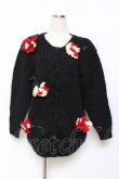 画像1: INGEBORG / カーネーションモチーフのニットカーディガン F 黒 Y-25-11-15-085-LO-TO-SZ-ZY (1)