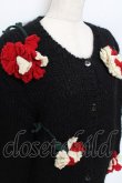 画像3: INGEBORG / カーネーションモチーフのニットカーディガン F 黒 Y-25-11-15-085-LO-TO-SZ-ZY (3)