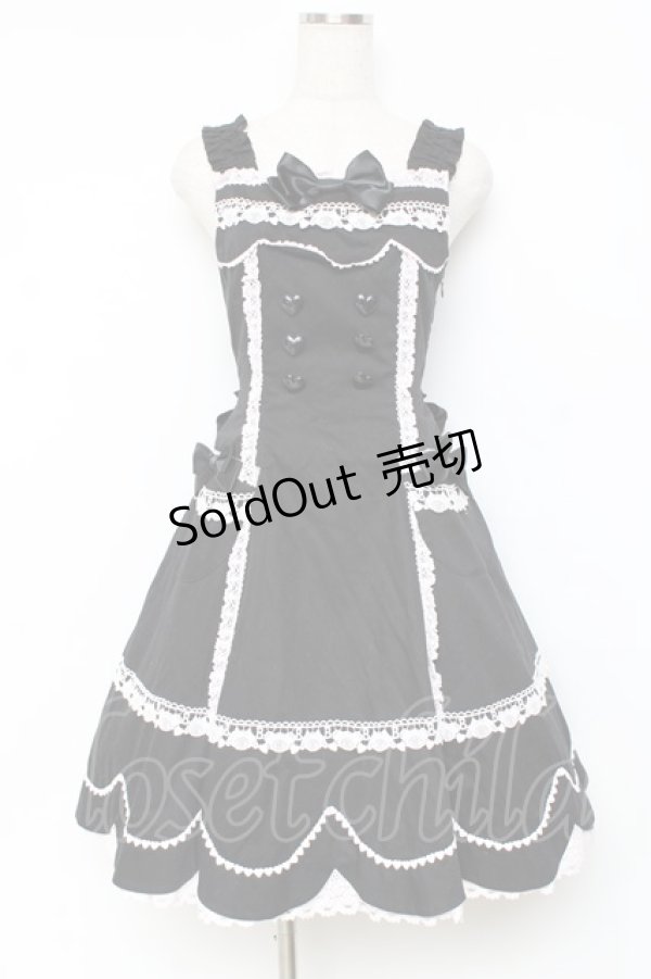 画像1: BABY, THE STARS SHINE BRIGHT / くみゃちゃんのLovely Paradeジャンパースカート  黒×ピンク Y-25-11-15-090-BA-OP-SZ-ZY (1)