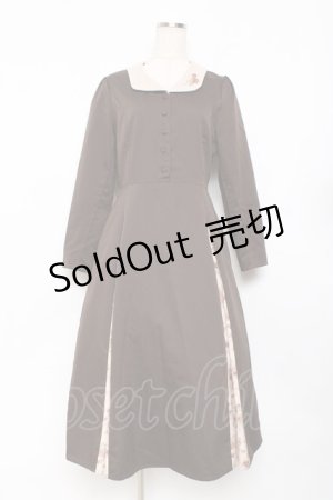 画像: an another angelus / 刺繍入り花柄切替ロングワンピース  ブラウン Y-25-11-15-096-CA-OP-SZ-ZY