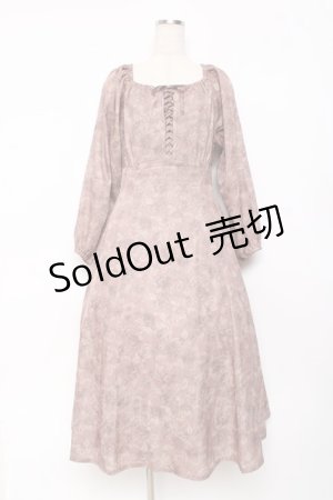 画像: an another angelus / フロントレースアップペイズリーフラワーワンピース  ブラウン Y-25-11-15-097-CA-OP-SZ-ZY