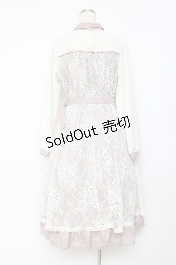 画像2: axes femme / ビスチェ切替レースワンピース  生成り Y-25-11-15-098-AX-OP-SZ-ZY (2)