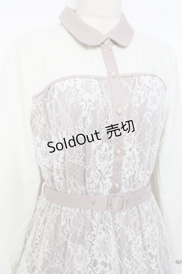 画像3: axes femme / ビスチェ切替レースワンピース  生成り Y-25-11-15-098-AX-OP-SZ-ZY (3)