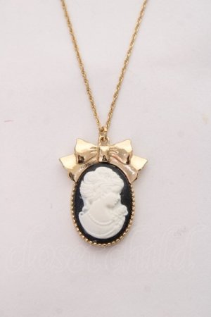 画像: m petit by misako / AMリボンネックレス  中黒 Y-25-11-15-002-LO-AC-SZ-ZY