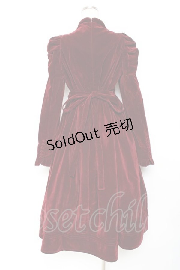 画像2: axes femme kawaii / クラシカルベロアワンピース  ワイン Y-25-11-15-103-AX-OP-SZ-ZY (2)