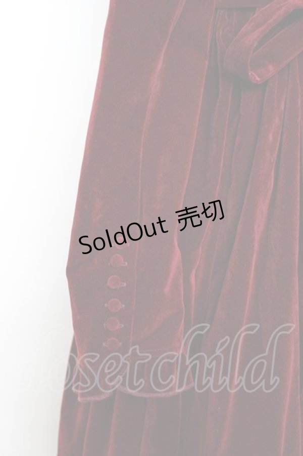 画像3: axes femme kawaii / クラシカルベロアワンピース  ワイン Y-25-11-15-103-AX-OP-SZ-ZY (3)