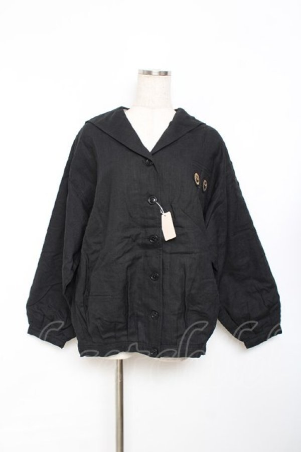 画像1: PINK HOUSE / セーラー衿ジャケット F 黒 Y-25-11-15-105-LO-JA-SZ-ZY (1)