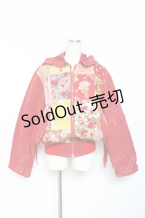 画像: PINK HOUSE / パッチワーク柄フードブルゾン F 赤 Y-25-11-15-106-LO-JA-SZ-ZY