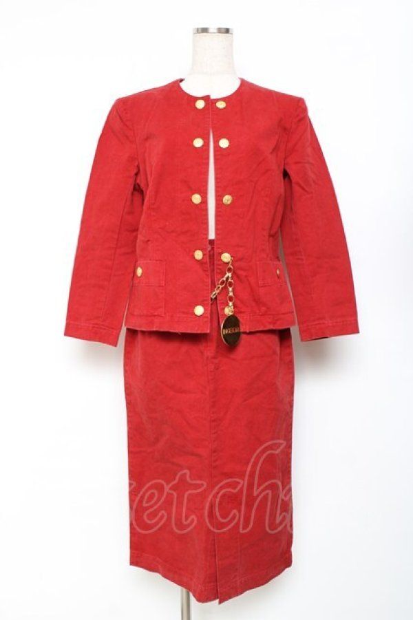 画像1: INGEBORG / チェーン付きジャケット&スカート F 赤 Y-25-11-15-107-LO-JA-SZ-ZY (1)