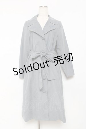 画像: an another angelus / 薔薇刺繍ピーチスキンコート  ブルー Y-25-11-15-108-CA-CO-SZ-ZY