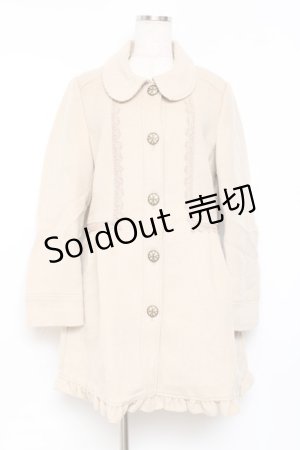 画像: axes femme / レース配色丸襟コート  ベージュ Y-25-11-15-113-AX-CO-SZ-ZY
