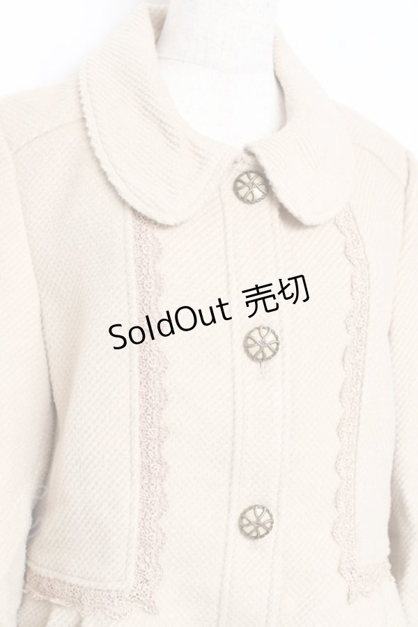 画像3: axes femme / レース配色丸襟コート  ベージュ Y-25-11-15-113-AX-CO-SZ-ZY (3)