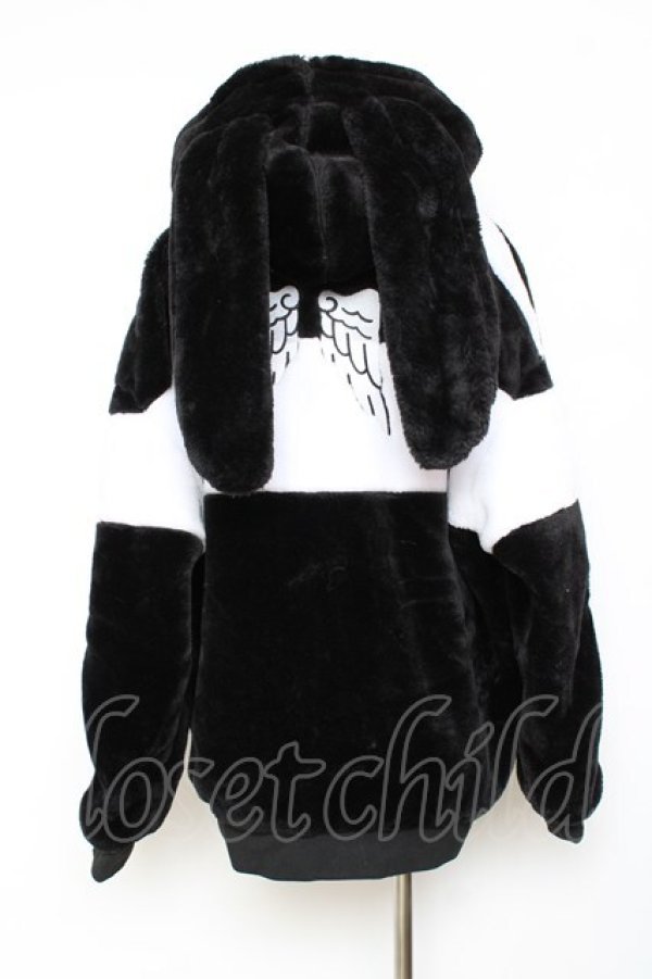 画像3: LISTEN FLAVOR / うさ耳天使のファーブルゾン  白黒 Y-25-11-15-115-PU-CO-SZ-ZI (3)