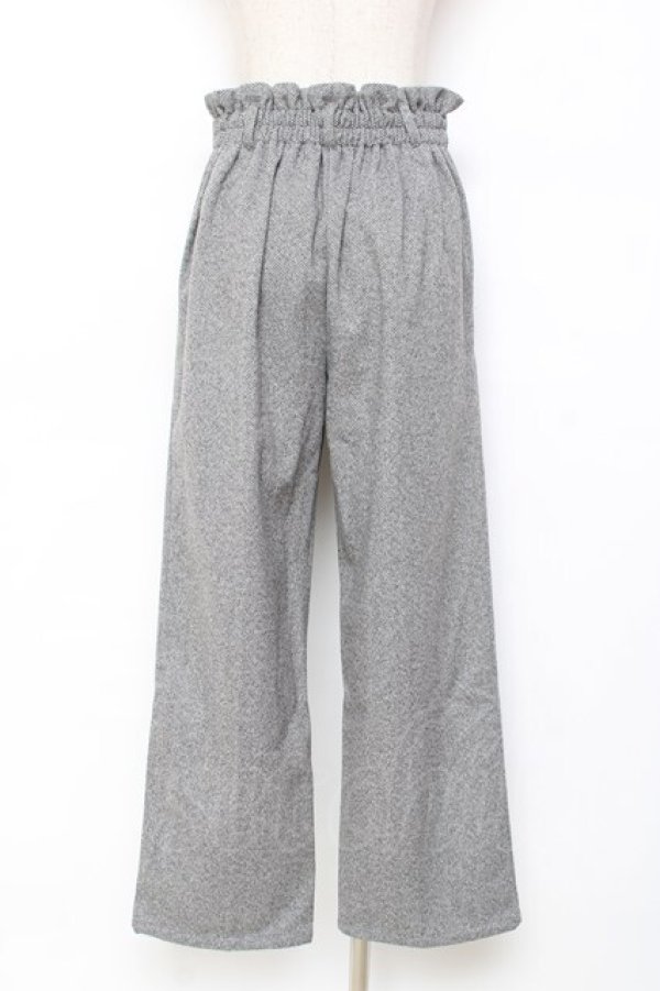 画像2: axes femme / 裾刺繍起毛ストレートパンツ  グレー Y-25-11-15-118-AX-PA-SZ-ZY (2)