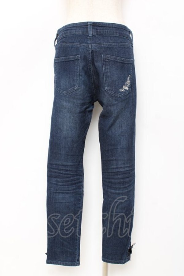 画像2: axes femme / 猫×時計刺繍デニムパンツ  デニム Y-25-11-15-119-AX-PA-SZ-ZY (2)