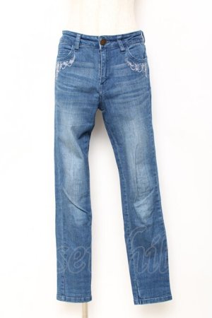 画像: axes femme / ローズブーケ刺繍デニム  デニム Y-25-11-15-121-AX-PA-SZ-ZY