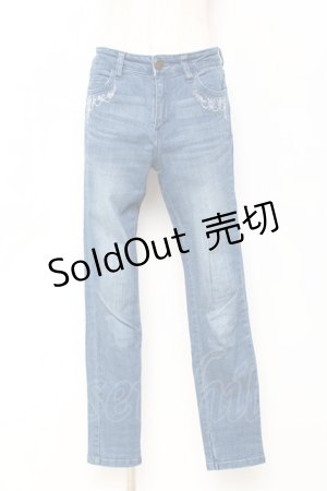 画像: axes femme / ローズブーケ刺繍デニム  デニム Y-25-11-15-121-AX-PA-SZ-ZI