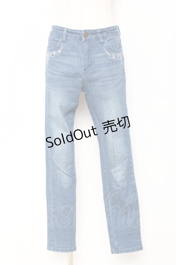 画像1: axes femme / ローズブーケ刺繍デニム  デニム Y-25-11-15-121-AX-PA-SZ-ZI (1)