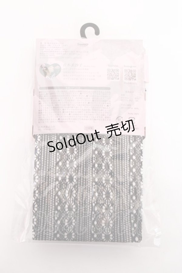 画像2: m petit by misako / AMクロミリボンタイツ  中黒 Y-25-11-15-018-LO-ZA-SZ-ZY (2)