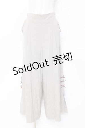 画像: axes femme / プチリボンスリットワイドPT  グレージュ Y-25-11-15-122-AX-PA-SZ-ZY