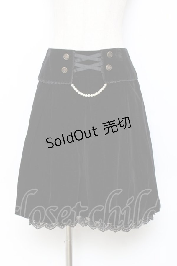 画像1: axes femme / ベロアタックスカート  黒 Y-25-11-15-126-AX-SK-SZ-ZY (1)