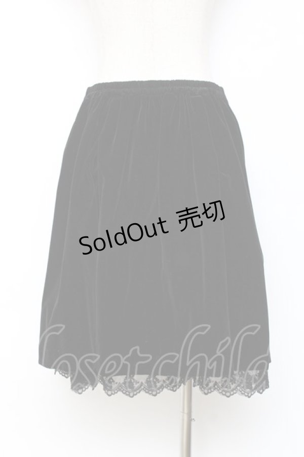 画像2: axes femme / ベロアタックスカート  黒 Y-25-11-15-126-AX-SK-SZ-ZY (2)