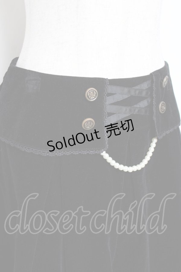 画像3: axes femme / ベロアタックスカート  黒 Y-25-11-15-126-AX-SK-SZ-ZY (3)