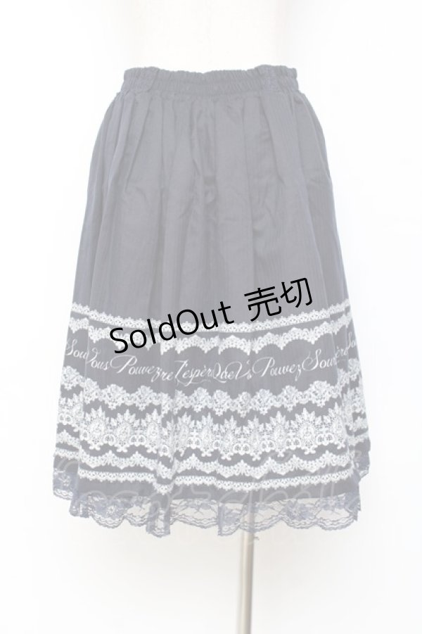 画像2: axes femme / レースプリントスカート  紺 Y-25-11-15-127-AX-SK-SZ-ZY (2)