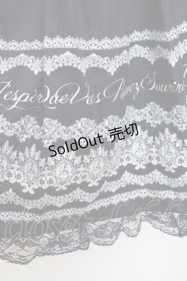 画像3: axes femme / レースプリントスカート  紺 Y-25-11-15-127-AX-SK-SZ-ZY (3)