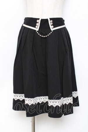 画像: axes femme / パールデザインスカート  黒 Y-25-11-15-129-AX-SK-SZ-ZY