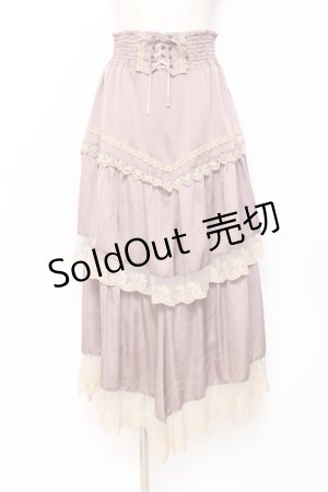 画像: axes femme / サテンイレヘムスカート  アワピンク Y-25-11-15-130-AX-SK-SZ-ZY